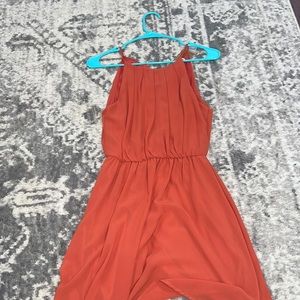 Francesca’s burnt orange midi dress